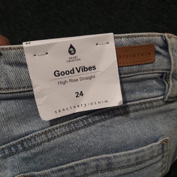 Sanctuary Denim High Rise Straight Good Vibes - Picture 7 of 10
